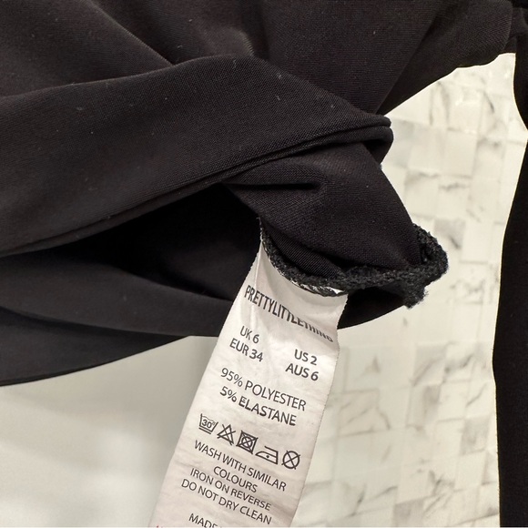 Pretty Little Thing Black Long Sleeve Crop Top Size US 2 - Picture 5 of 9